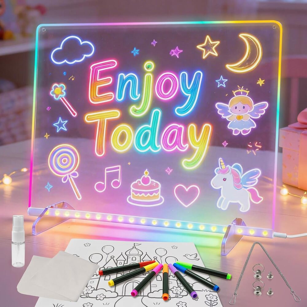 Sealed New LED Message Note Board Includes Adapter, 4 Modes 7 Colors